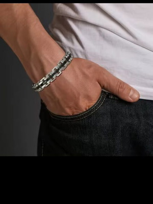 Men's bracelet stainless steel 21cm and 19cm new, silver