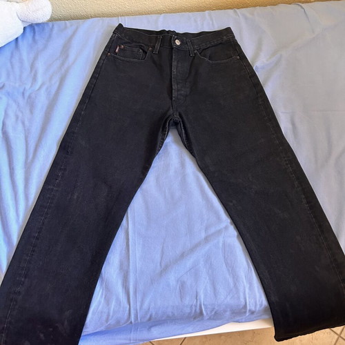 Levi's jeans with leather label, black, size L