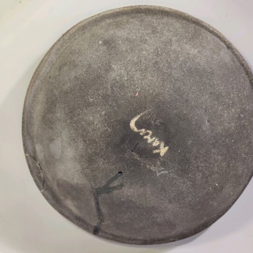 Mexican style ceramic plate and vase with plant composition used