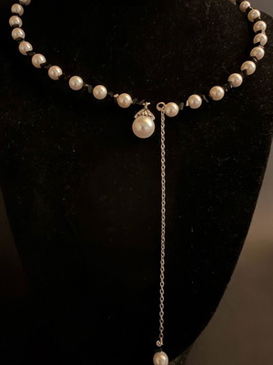 Women’s choker with Majorca-type pearls and crystals without clasp new