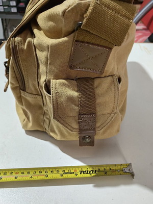 Fabric shoulder bag used, beige