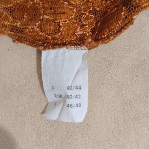 Lace blouse La Redoute Collections used, brown, sizes L XL