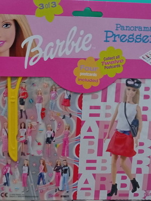 Barbie Panorama Pressers vintage sticker set with 4 postcards sealed