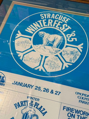 Syracuse Winterfest '85 Vintage Framed Poster Like New