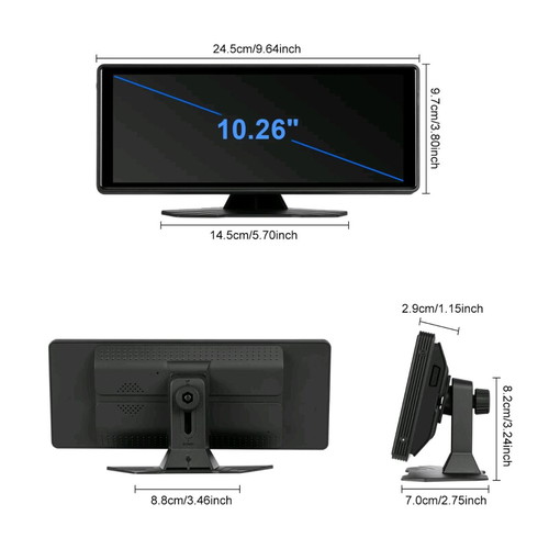 Podofo Portable CarPlay 10.26” New Wireless Apple CarPlay Android Auto