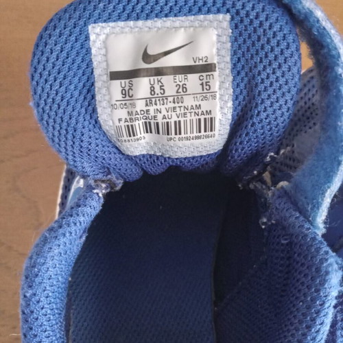 Nike athletic shoes size 26 used, blue
