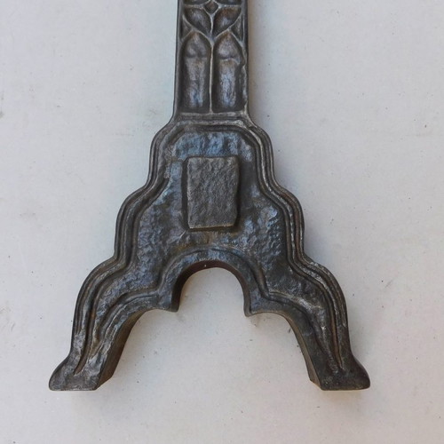 Cast iron andirons pair about 130 years old