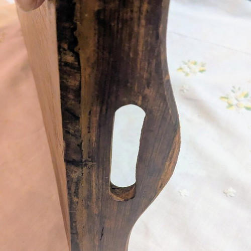 Vintage handmade wooden serving tray, carved, made in India