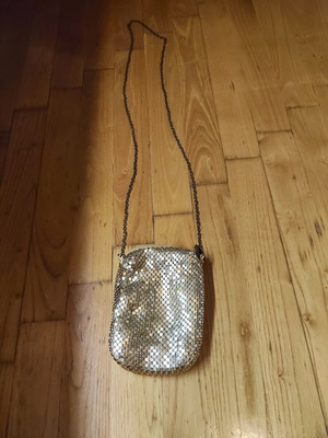 Rose Gold Metallic Mesh Evening Bag with Chain Strap like new