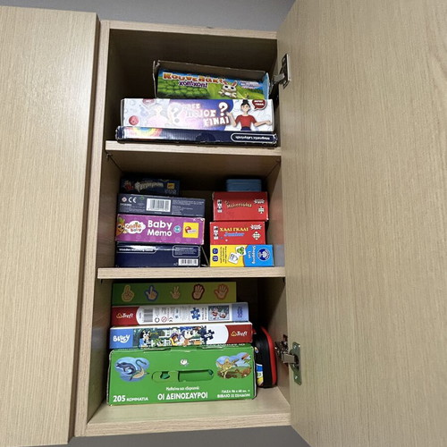 Desk with shelves, cabinets and bookcase