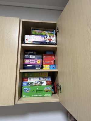 Desk with shelves, cabinets and bookcase