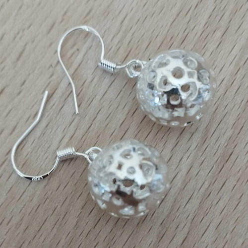 Elegance larger ball earrings 925 silver