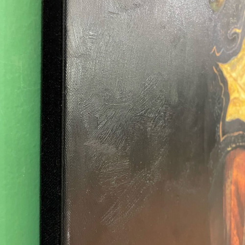 Artwork on canvas with velvet, like new, Taylor, the flute theme