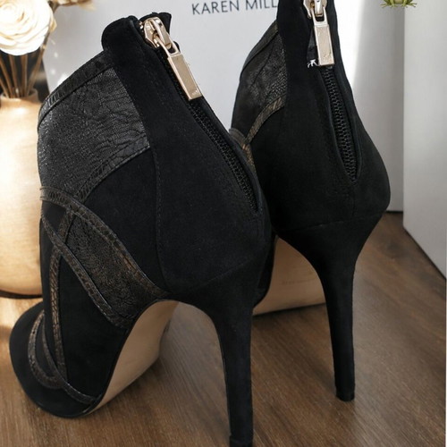 Karen Millen women's Peep-Toe boots size 37 new, black