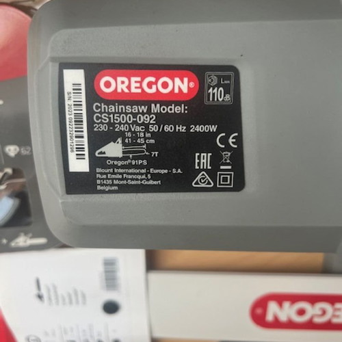 Oregon CS1500 self-sharpening electric chainsaw like new