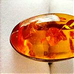  Δαχτυλίδι ασημένιο με μεγάλο κεχριμπάρι