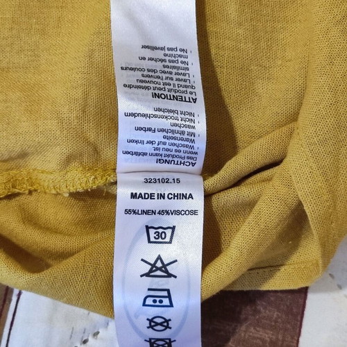 Chicoree women's linen blend shirt jacket XL like new, mustard yellow