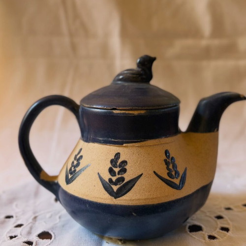 Japanese Handmade Teapot Ichiku Mino Ware used, 1970