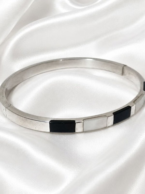 Handmade bracelet 925 silver with agate and mother-of-pearl stones new