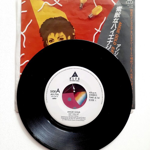 Angie Gold Eat You Up 7" vinyl promo, 1985, synth-pop