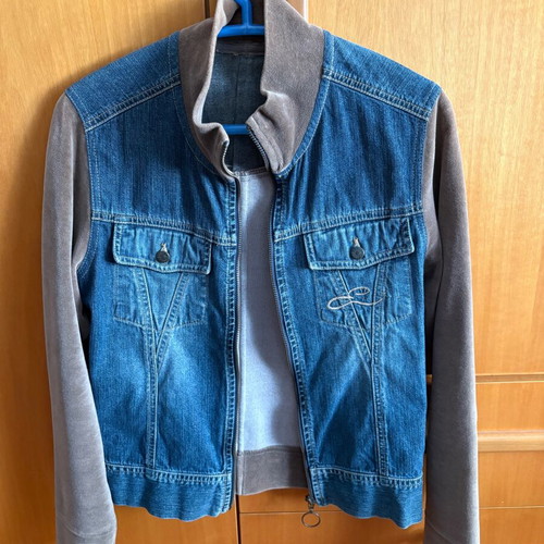Jacket Esprit combination of denim and velvet cotton, like new