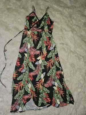 Μακρύ φόρεμα μεταχειρισμένο, πολύχρωμο πράσινο, μέγεθος S/M