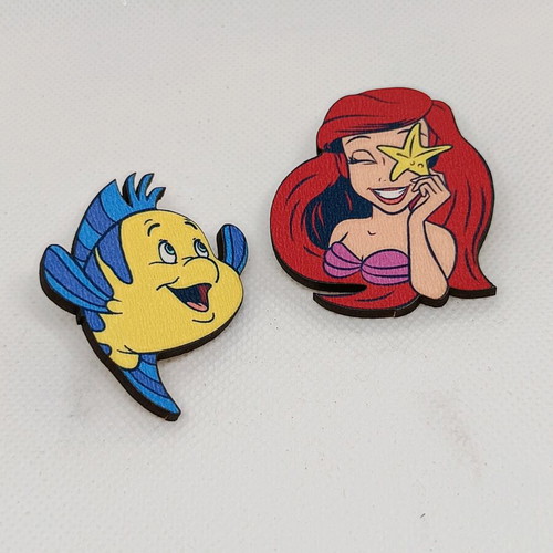 Ariel and Bubble Earrings new, wooden multicolor