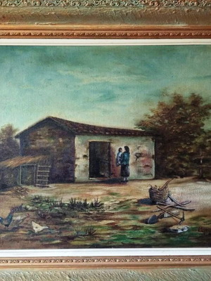 Old oil painting by G. Sgouros like new from 1950-60