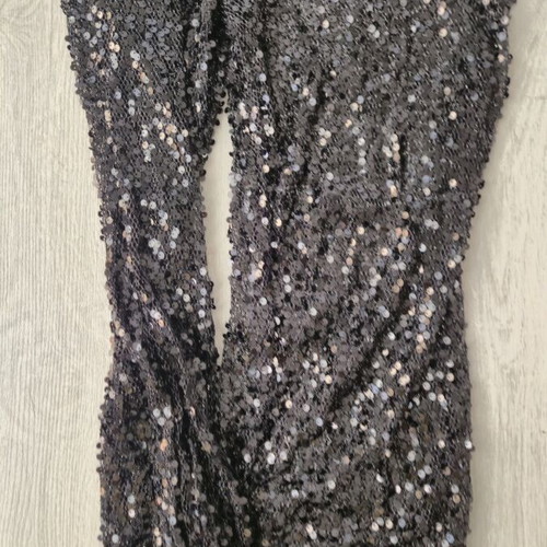 Stradivarius pants black transparent with sequins like new