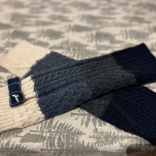 Guess wool gloves blue and beige fingerless like new