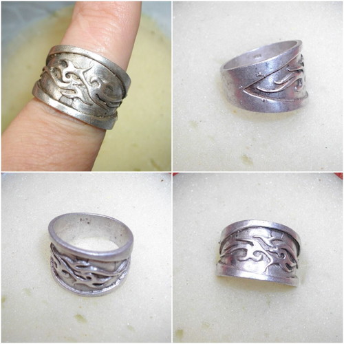 Vintage Russian silver ring 925, Wheat class, used