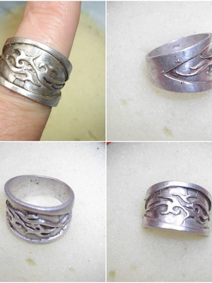 Vintage Russian silver ring 925, Wheat class, used