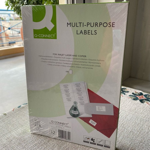 A4 Multipurpose Adhesive Labels 1200 Pieces 96.5x42.3 mm New