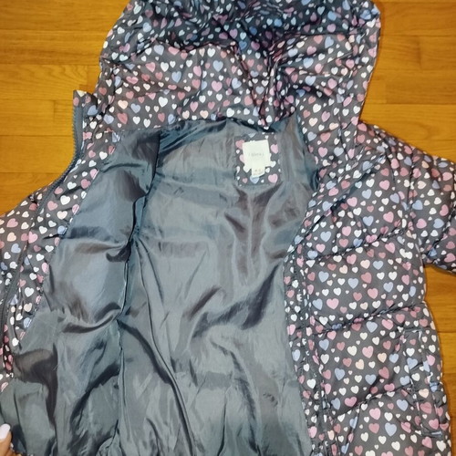 Sfera children's puffer jacket with hearts for girls 4-5 years