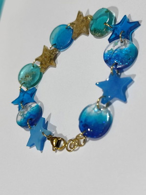 Handmade 2in1 bracelet anklet from resin with sea-inspired design