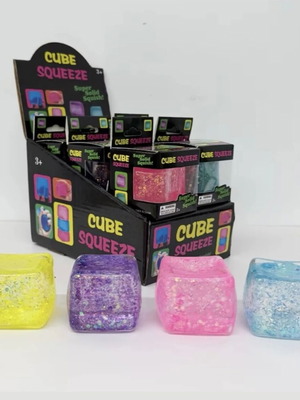 Squishy Ice Cube Glitter Anti-Stress Toy new, random color