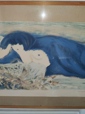 Reclining Woman lithograph by Pavlos Moschidis new, 53x67 cm