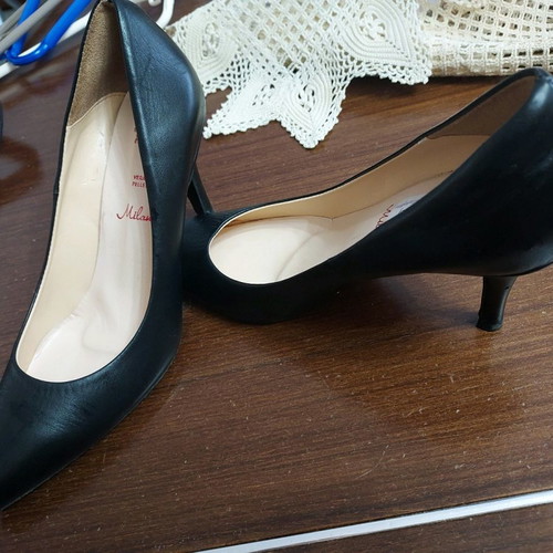 Leather pumps used, black, size 39