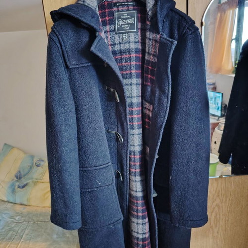 Gloverall women's wool coat with hood, new, blue, size XXL