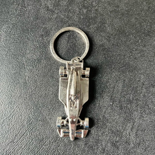Racing car keychain new silver