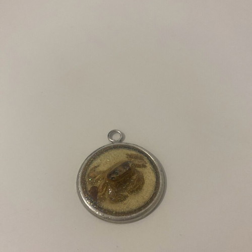 Handmade pendant like new with resin and glitter