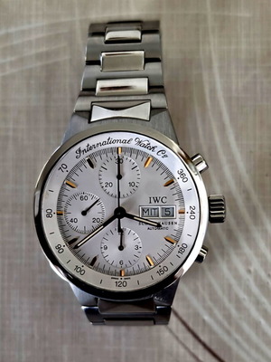 IWC GST Chronograph IW370713 watch like new, stainless steel, silver dial