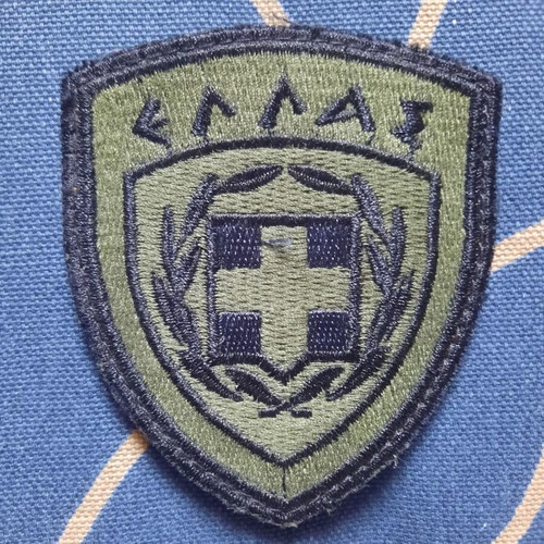 Hellas military patches, blue-white and khaki, PVC with Velcro