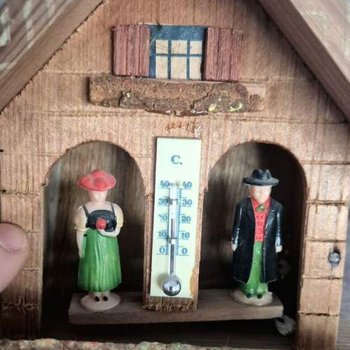 German wooden barometers used, set of two from 1960-70s
