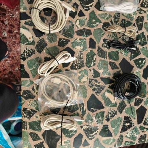 Set of various cables and accessories like new HDMI Ethernet Optical USB