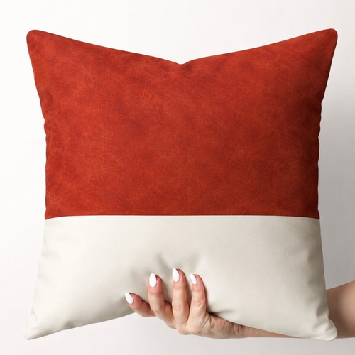 Decorative cushion covers set of 4 50×50 cm in terracotta, black and white