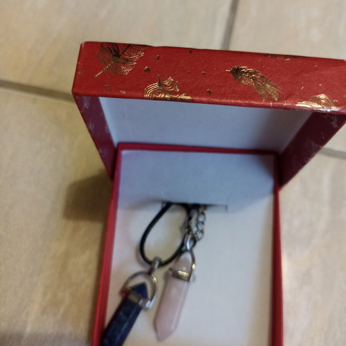 Abysse precious stone necklaces for man and woman, blue and pink
