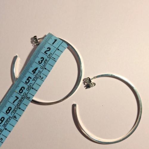 Folli Follie silver hoop earrings like new, large 6cm