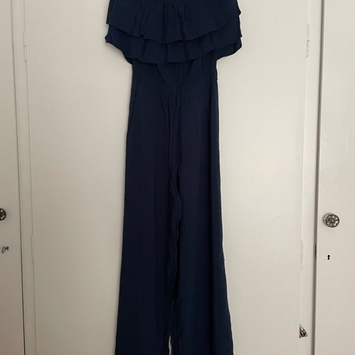 Iso strapless jumpsuit medium, dark blue, like new