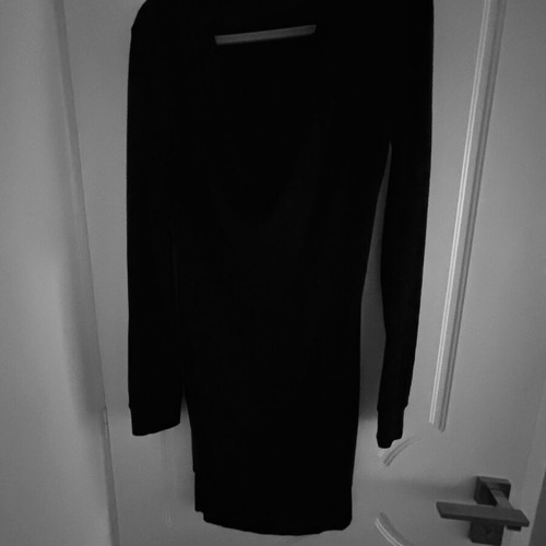 Black knitted dress like new with draped neckline